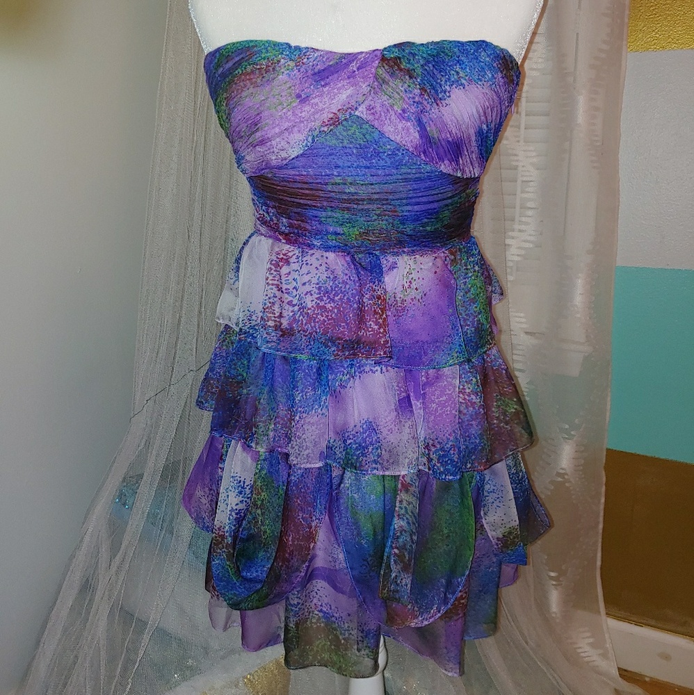 Colorful Strapless Summer Dress 👗